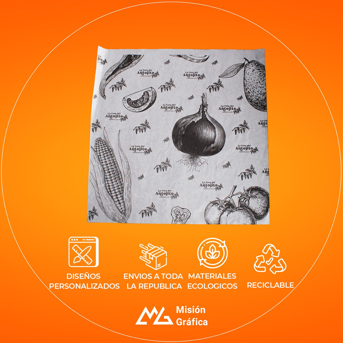 PAPEL GRADO ALIMENTICIO 30X30